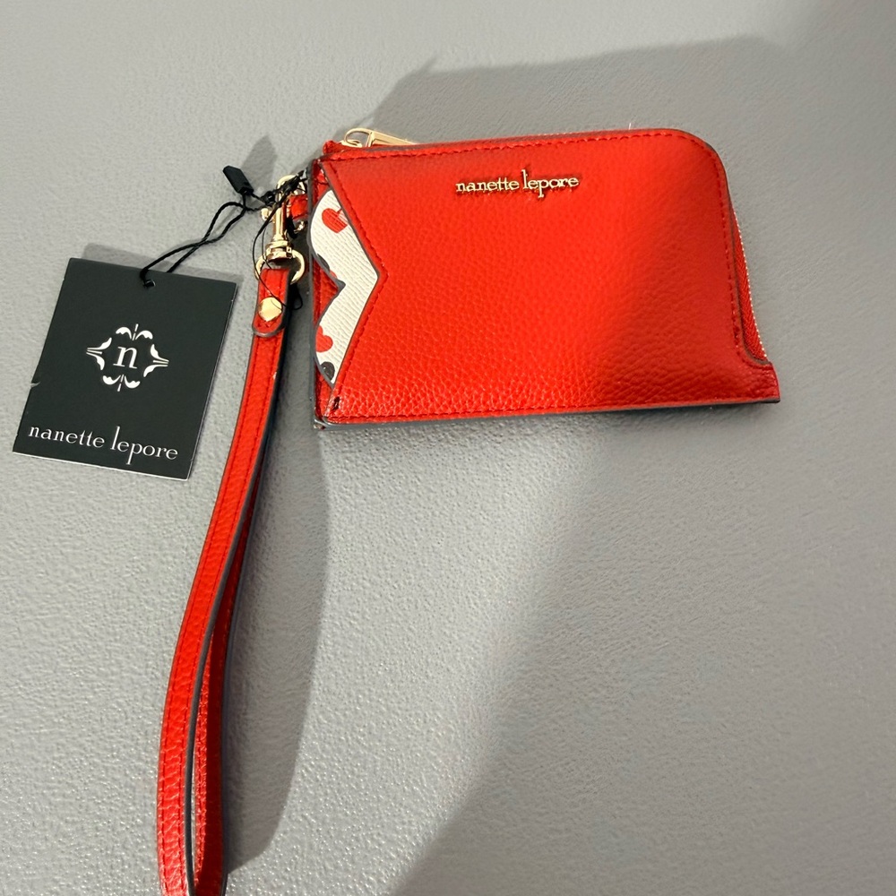 Nanette Lepore Red Wristlet Clutch